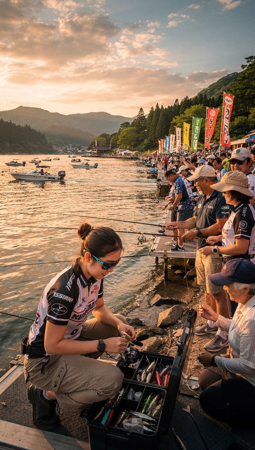 釣り場での美しい日の出の景色