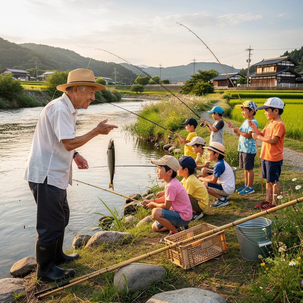 釣り具を使って釣りをする人のクローズアップ