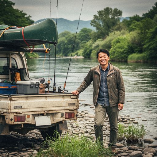 釣り道具の詳細な説明が書かれたカタログのページ。